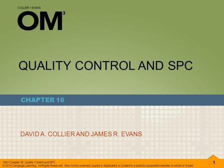 QUALITY CONTROL AND SPC