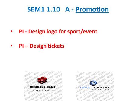 SEM A - Promotion PI - Design logo for sport/event