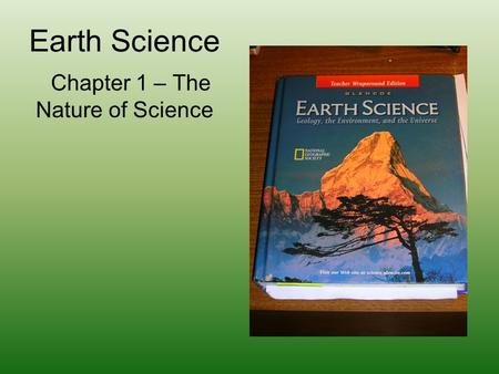 Chapter 1 – The Nature of Science