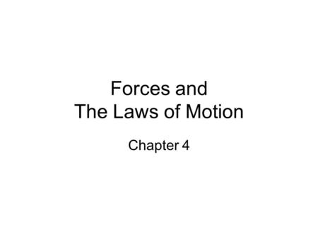 Forces and The Laws of Motion