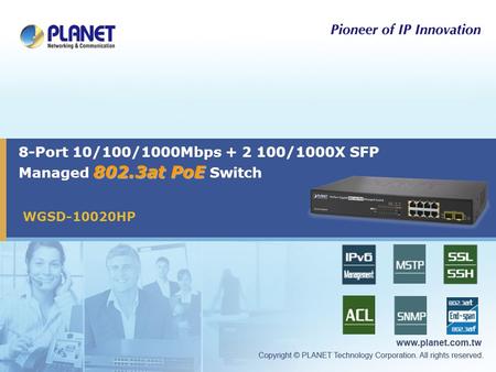 8-Port 10/100/1000Mbps /1000X SFP Managed 802.3at PoE Switch