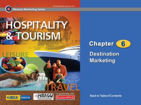 Destination Marketing Back to Table of Contents. Destination Marketing 2 Chapter 6 Destination Marketing Destination Markets Basics of Destination Marketing.