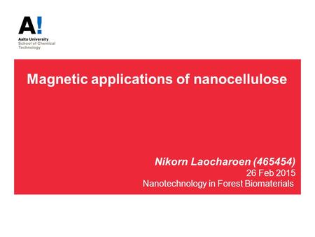 Magnetic applications of nanocellulose