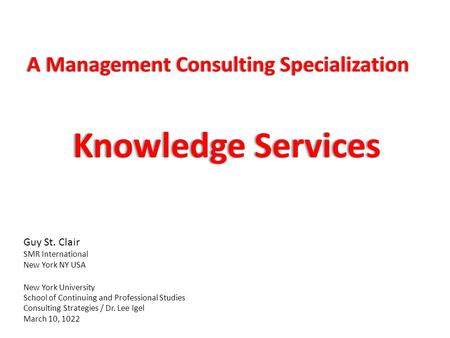 A Management Consulting Specialization