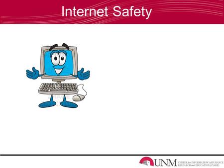 Internet Safety Background on Our Program University of New Mexico – Anderson Schools of Management Information Assurance MBA Program –Internet Security.