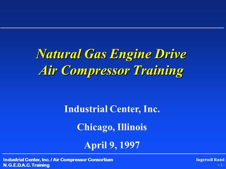 Natural Gas Engine Drive Air Compressor Training