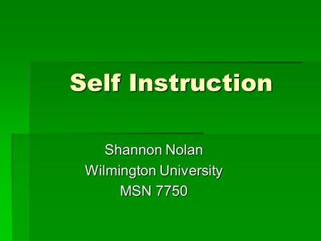 Shannon Nolan Wilmington University MSN 7750