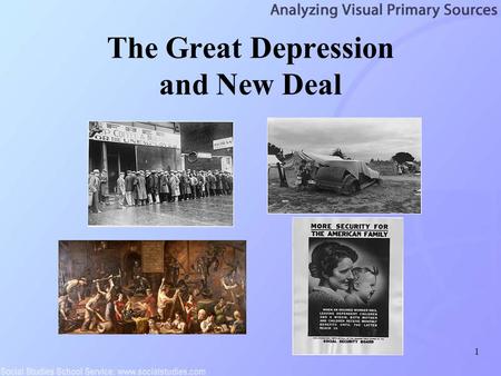 1 The Great Depression and New Deal. 2 Table of Contents City Life During the Depression The Dust Bowl and Rural Migration The New Deal and the Arts The.