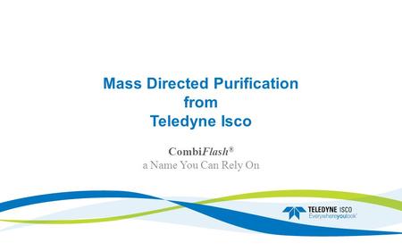 Mass Directed Purification from Teledyne Isco