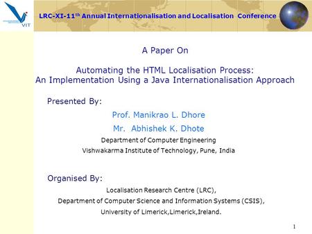LRC-XI-11th Annual Internationalisation and Localisation  Conference