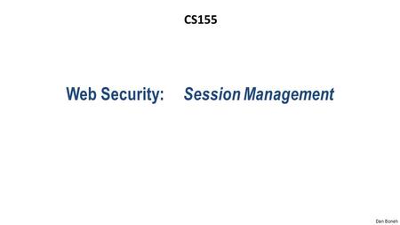 Web Security: Session Management