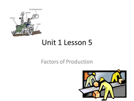 Unit 1 Lesson 5 Factors of Production. Types of Societal Resources Like individuals, societies cannot satisfy all their wants. All societies (in all countries)