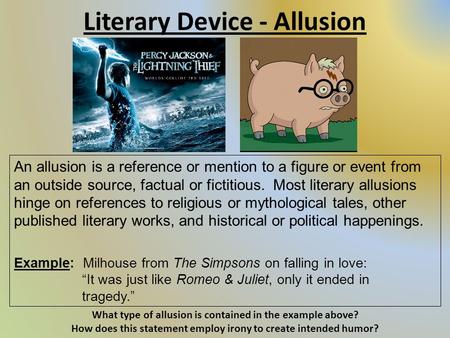 Literary Device - Allusion