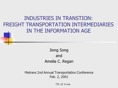 Metrans 2nd Annual Transportation Conference