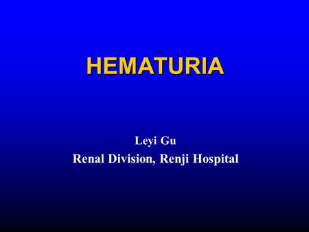 Leyi Gu Renal Division, Renji Hospital