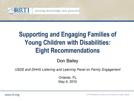 USDE and DHHS Listening and Learning Panel on Family Engagement