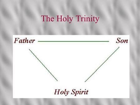 The Holy Trinity The First Person -------------------- The Father The Second Person -------------------- The Son The Third Person ------------------------