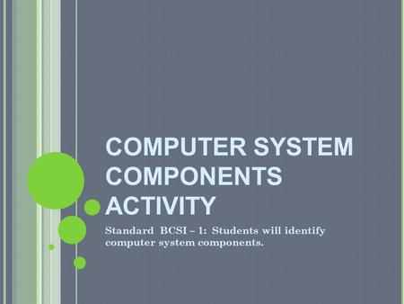 COMPUTER SYSTEM COMPONENTS ACTIVITY