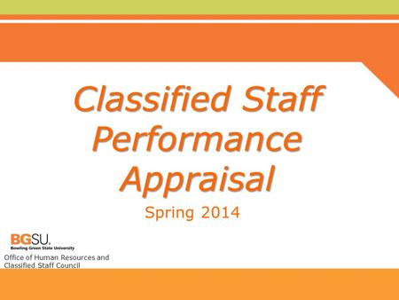 Classified Staff Performance Appraisal