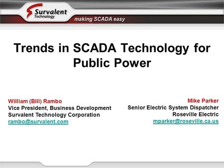 Trends in SCADA Technology for Public Power