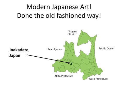 Modern Japanese Art! Done the old fashioned way! Inakadate, Japan.