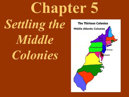 Chapter 5 Settling the Middle Colonies. I.New Netherland Becomes New York 1609 – Hudson claims land along Hudson River for Dutch while looking for NW.