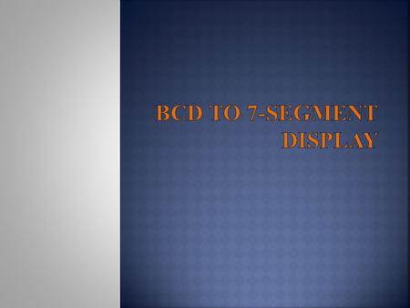 BCD to 7-Segment Display