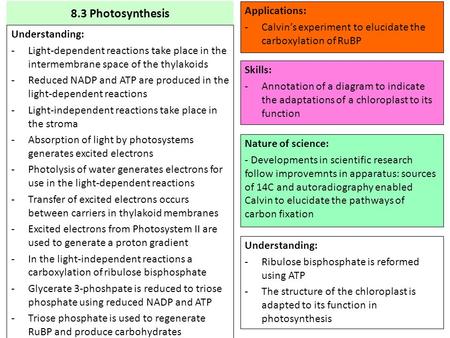 8.3 Photosynthesis Applications: