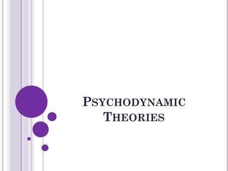 P SYCHODYNAMIC T HEORIES. K EY T ERMS Psychodynamic theory – an approach to therapy that focuses on resolving a patient’s conflicted conscious/unconscious.