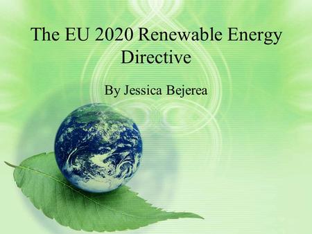 The EU 2020 Renewable Energy Directive