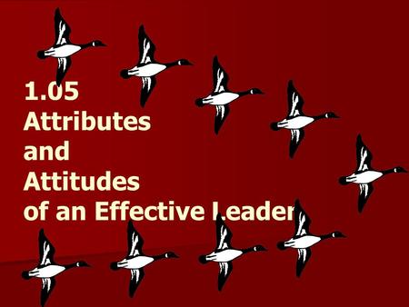1.05 Attributes and Attitudes of an Effective Leader.