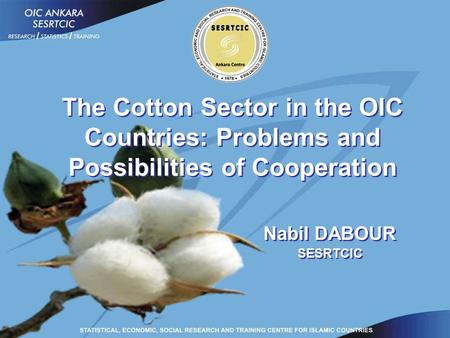 The Cotton Sector in the OIC Countries: Problems and Possibilities of Cooperation Nabil DABOUR SESRTCIC Nabil DABOUR SESRTCIC.