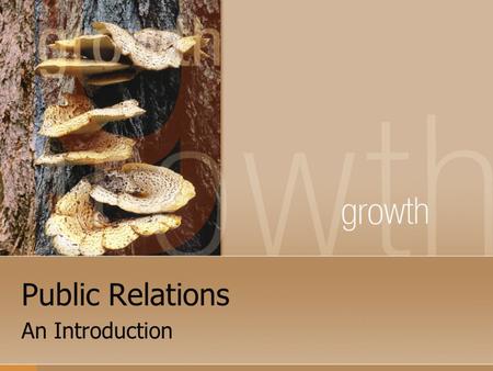 Public Relations An Introduction.