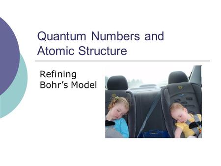 Quantum Numbers and Atomic Structure Refining Bohr’s Model.