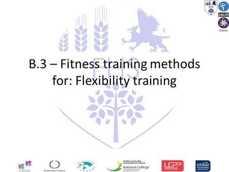 B.3 – Fitness training methods for: Flexibility training.
