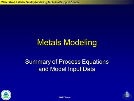 Summary of Process Equations and Model Input Data