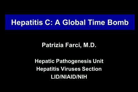 Hepatitis C: A Global Time Bomb