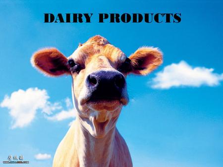DAIRY PRODUCTS. Milk Most common types: Cow Goat Sheep.