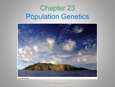 Chapter 23 Population Genetics © John Wiley & Sons, Inc.