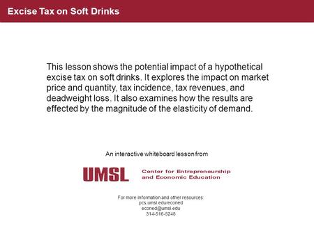 Excise Tax on Soft Drinks