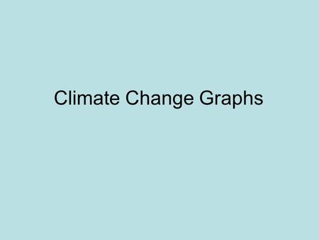 Climate Change Graphs. Activity You and your partner will receive a graph from the IPCC (Intergovernmental Panel on Climate Change). You will analyze.