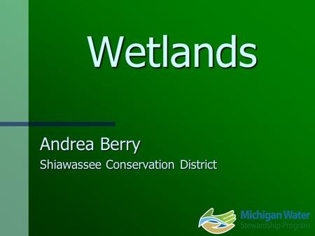 Wetlands Andrea Berry Shiawassee Conservation District.