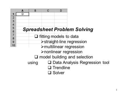 Spreadsheet Problem Solving