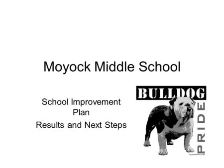 Moyock Middle School School Improvement Plan Results and Next Steps.