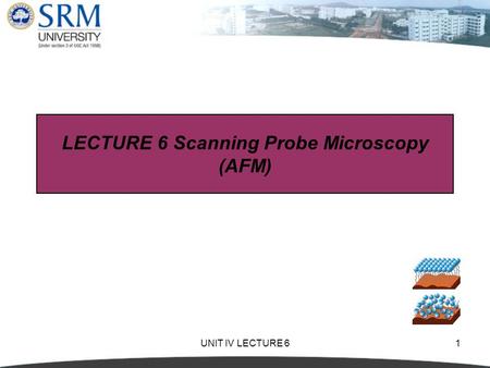 UNIT IV LECTURE 61 LECTURE 6 Scanning Probe Microscopy (AFM)