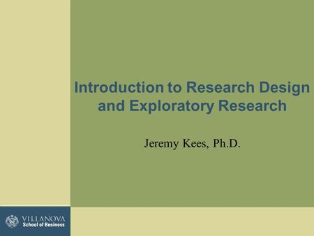 Introduction to Research Design and Exploratory Research
