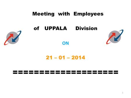 Meeting with Employees of UPPALA Division ON 21 – 01 – 2014 ==================== 1.