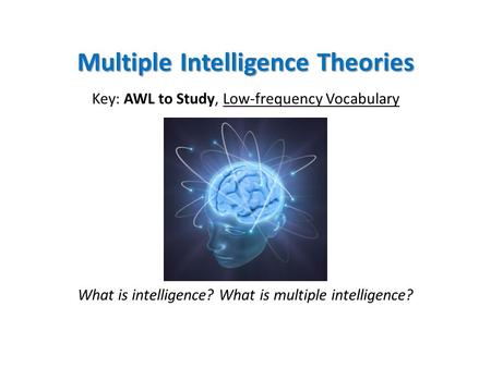 Multiple Intelligence Theories
