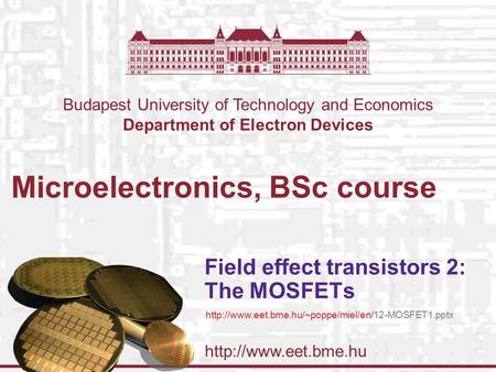 Microelectronics, BSc course