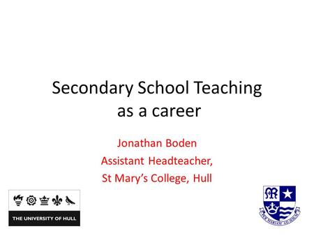 Secondary School Teaching as a career
